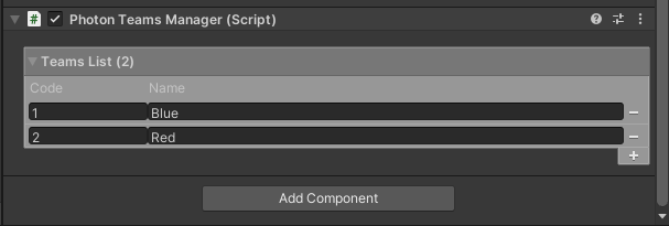 Photon Teams Manager component